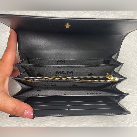 EUC MCM Black Embossed Long Wallet - Picture 11 of 13